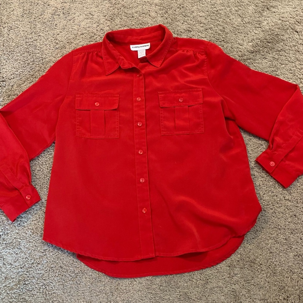 Cathy Daniels Red Blouse XL